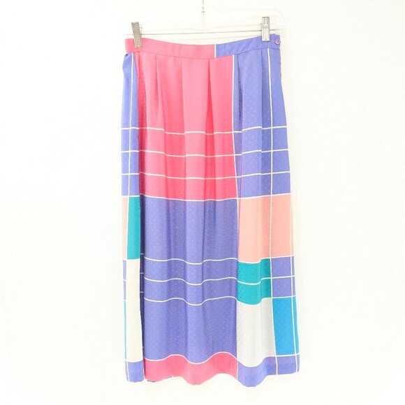 Jonathan Martin Vintage Abstract Silky Lightweight Midi Skirt Size S/M - Picture 1 of 6